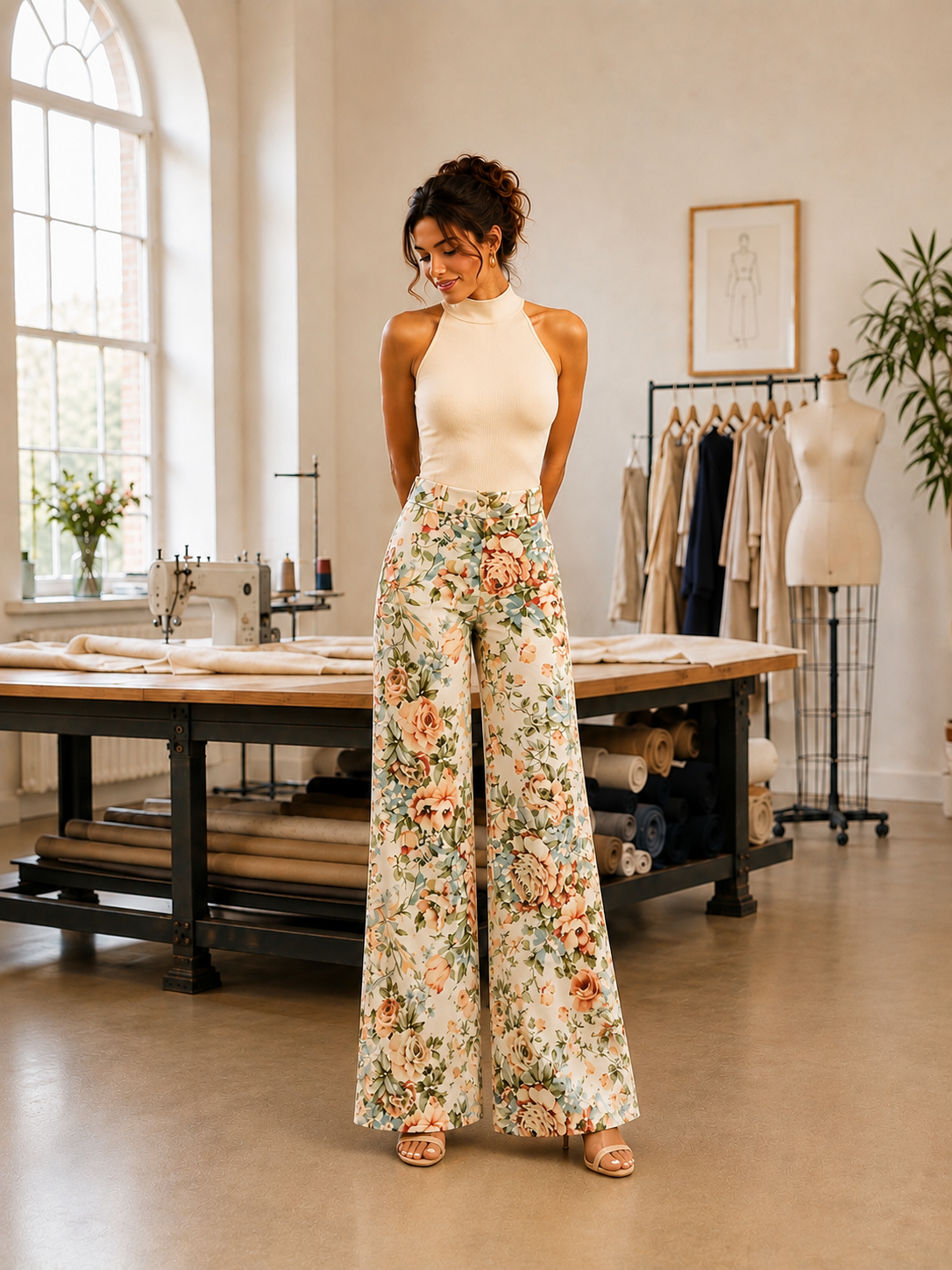 Handmade Floral Palazzo pants